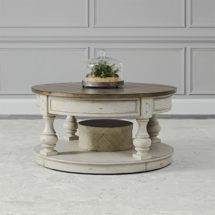 Liberty Morgan Creek Round Cocktail Table in Antique White - Furniture World