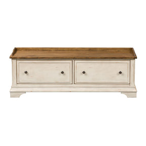 Liberty Morgan Creek Storage Hall Bench in Antique White - Furniture World