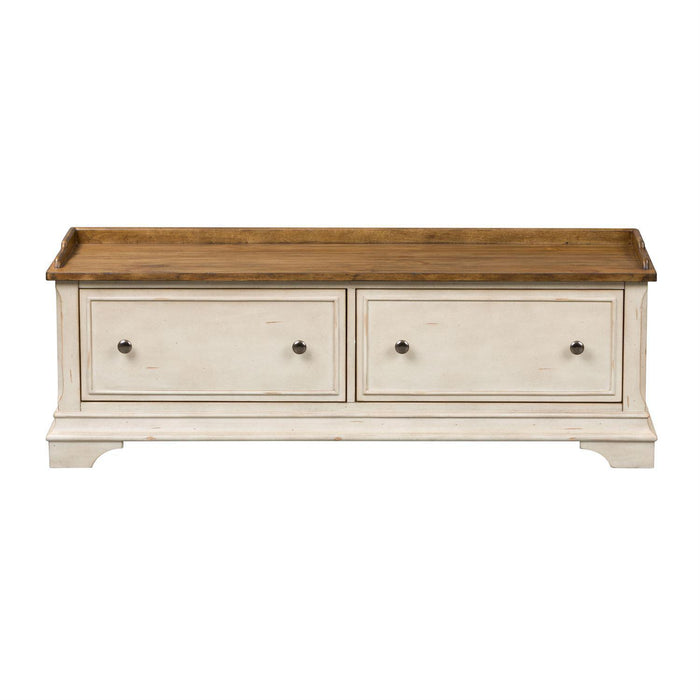 Liberty Morgan Creek Storage Hall Bench in Antique White - Furniture World