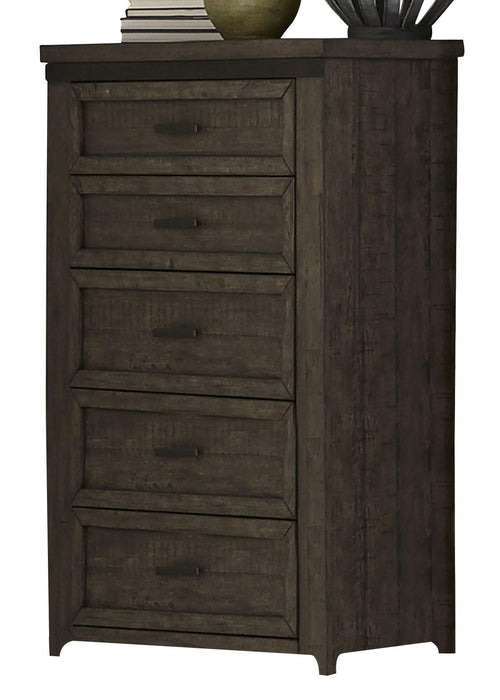 Liberty Thornwood Hills 5-Drawer Chest in Rock Beaten Gray - Furniture World