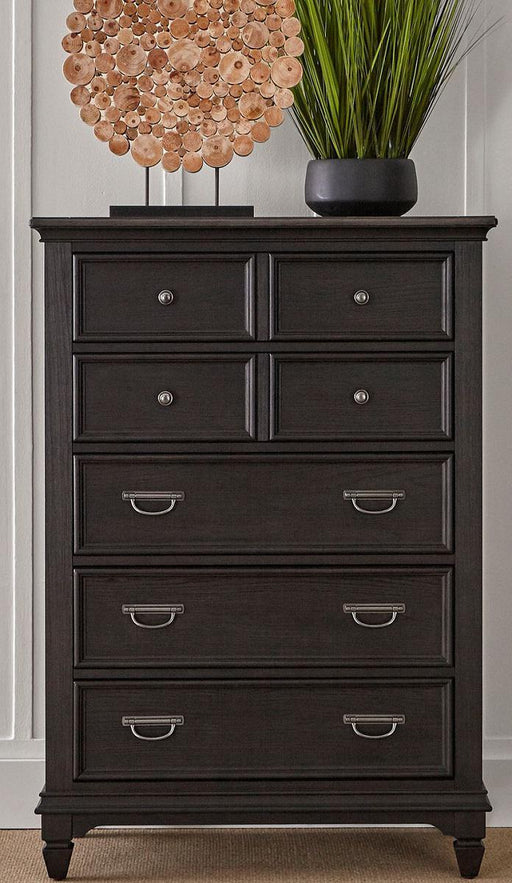 Liberty Furniture Allyson Park 5 Drawer Chest in Wirebrushed Black Forest - Furniture World