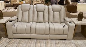 Elevate Edges Reclining Sofa with Drop Down Table - Furniture World