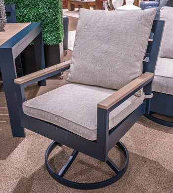 East Beach Outdoor Swivel Chair with Cushion (Set of 2) - Furniture World