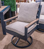 East Beach Outdoor Swivel Chair with Cushion (Set of 2) - Furniture World