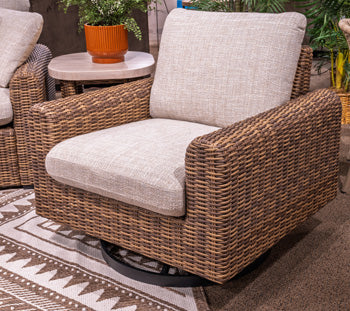 Dolan Creek Outdoor Swivel Lounge Chair with Cushion - Furniture World
