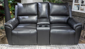 Glossmore Reclining Loveseat with Console - Furniture World
