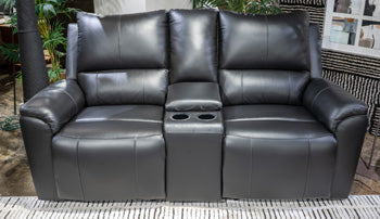 Glossmore Reclining Loveseat with Console - Furniture World