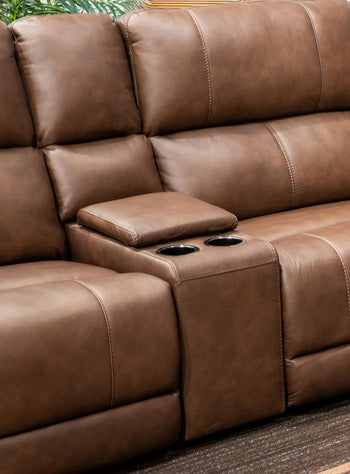 Bleckley Power Reclining Sectional Loveseat with Console - Furniture World