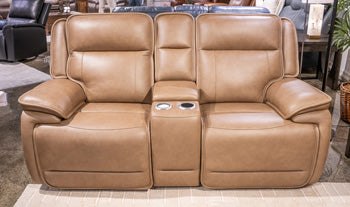 Glencroft Power Reclining Loveseat with Console - Furniture World