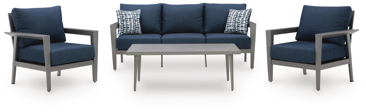 Gali Outdoor Sofa/Chairs/Table Set (Set of 4)