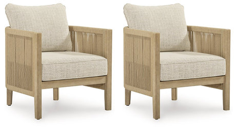 Spooners Cove Outdoor Lounge Chair with Cushion (Set of 2) - Furniture World