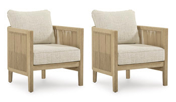 Spooners Cove Outdoor Lounge Chair with Cushion (Set of 2) - Furniture World