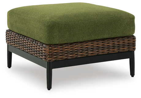 Horizon Hall Outdoor Ottoman with Cushion - Furniture World