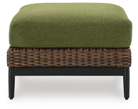 Horizon Hall Outdoor Ottoman with Cushion - Furniture World
