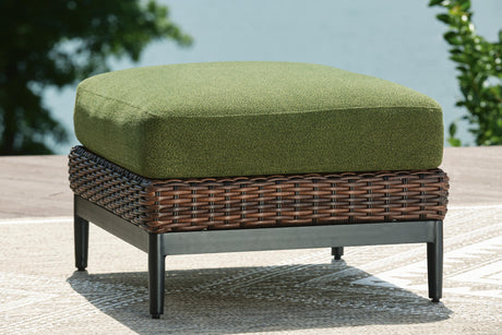 Horizon Hall Outdoor Ottoman with Cushion - Furniture World