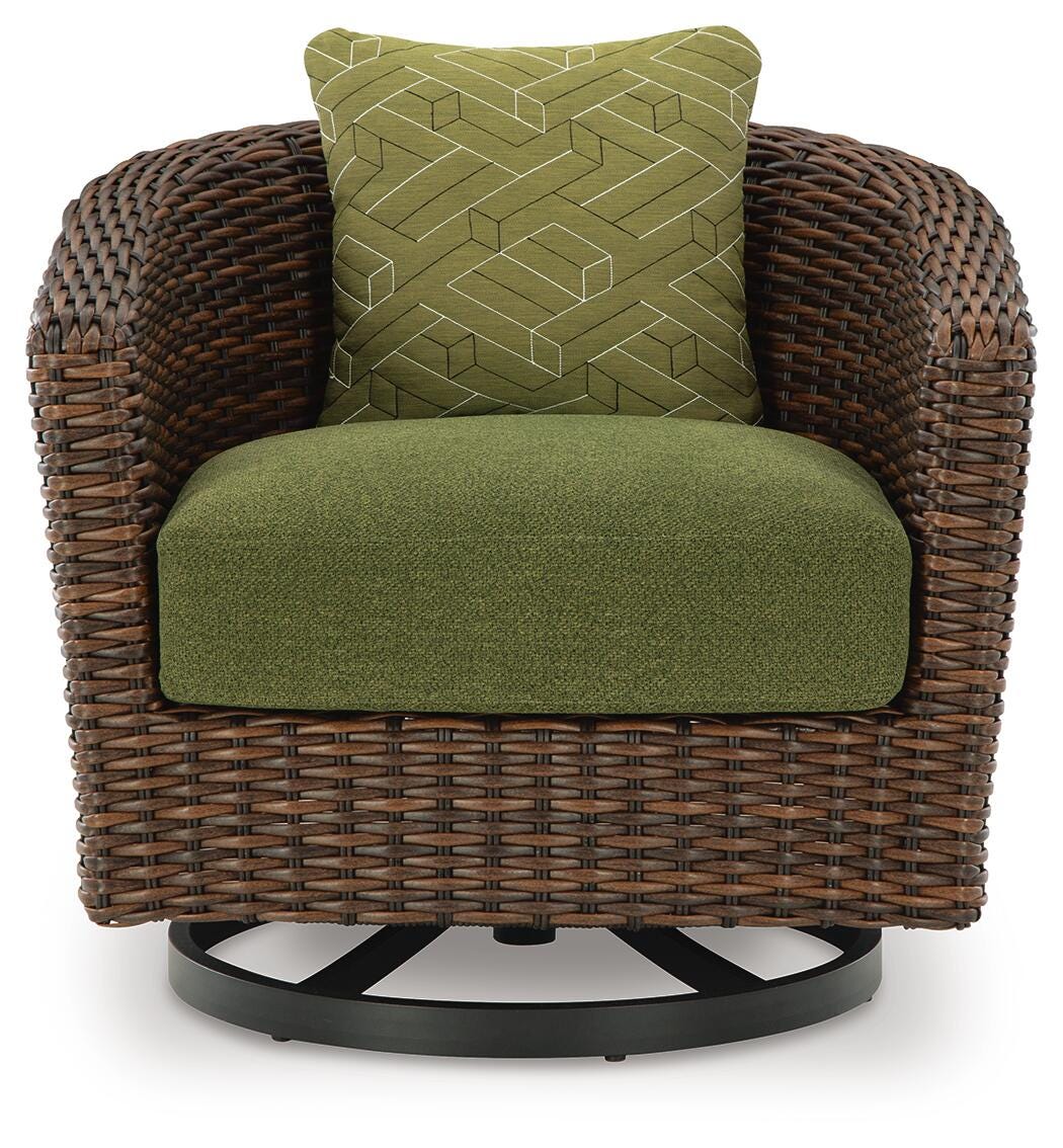 Horizon Hall Outdoor Swivel Lounge Chair with Cushion - Furniture World