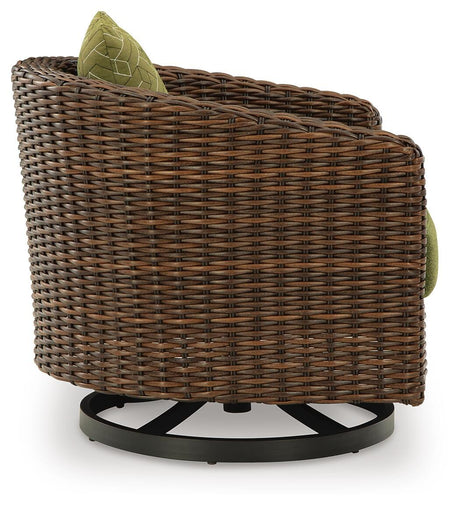 Horizon Hall Outdoor Swivel Lounge Chair with Cushion - Furniture World
