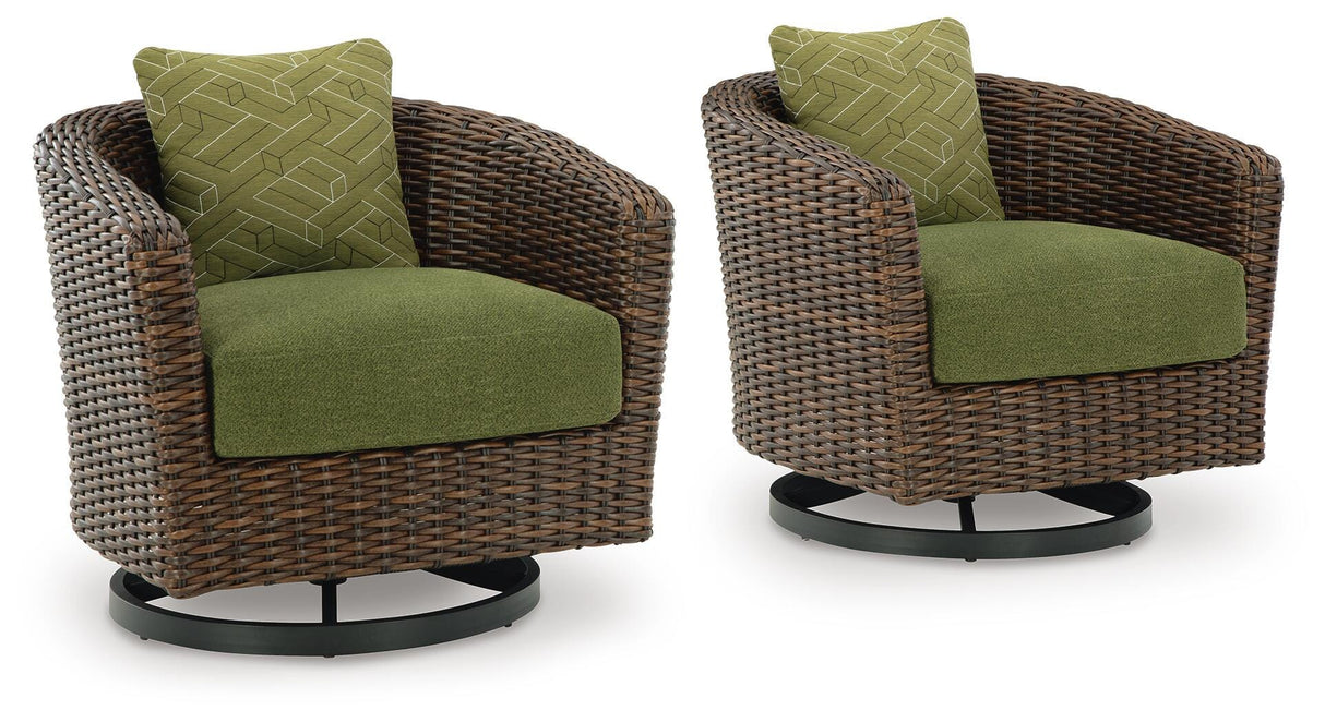 Horizon Hall Outdoor Swivel Lounge Chair with Cushion - Furniture World