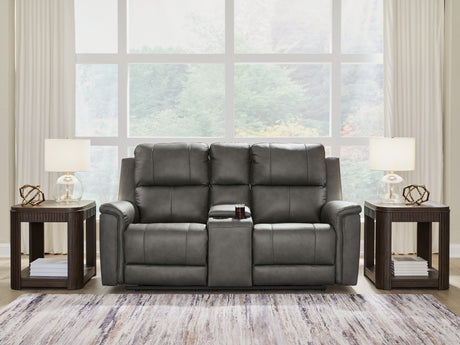 Bleckley Power Reclining Loveseat with Console - Furniture World