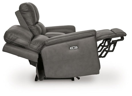 Bleckley Power Reclining Loveseat with Console - Furniture World