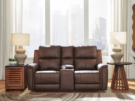 Bleckley Power Reclining Loveseat with Console - Furniture World
