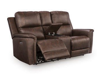 Bleckley Power Reclining Loveseat with Console - Furniture World