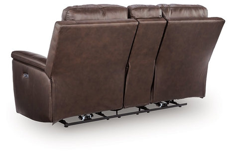 Bleckley Power Reclining Loveseat with Console - Furniture World