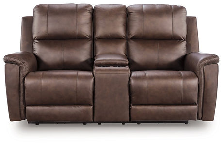 Bleckley Power Reclining Loveseat with Console - Furniture World
