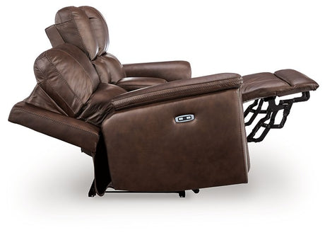 Bleckley Power Reclining Loveseat with Console - Furniture World