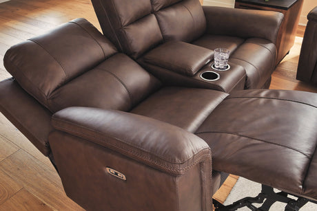 Bleckley Power Reclining Loveseat with Console - Furniture World