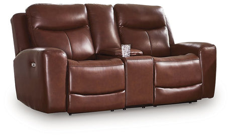 Next Move Power Reclining Loveseat with Console - Furniture World