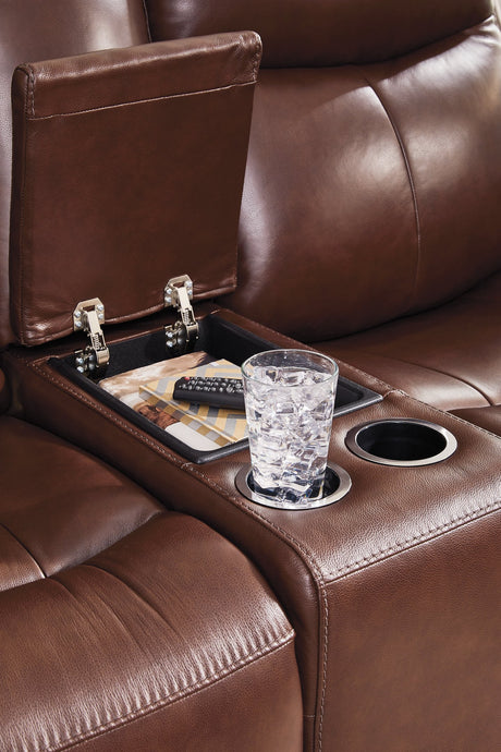 Next Move Power Reclining Loveseat with Console - Furniture World
