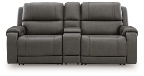5Z - Pittson Power Reclining Sectional Loveseat with Console - Furniture World