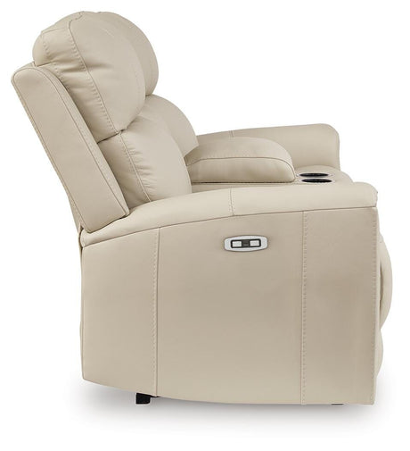 Dahlmoore Power Reclining Loveseat with Console - Furniture World