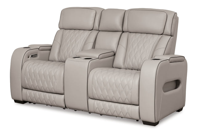 Boyington Power Reclining Loveseat with Console - Furniture World