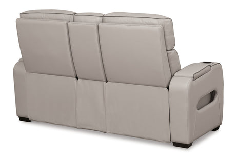 Boyington Power Reclining Loveseat with Console - Furniture World