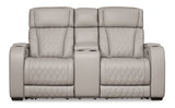 Boyington Power Reclining Loveseat with Console - Furniture World