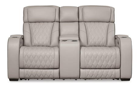 Boyington Power Reclining Loveseat with Console - Furniture World
