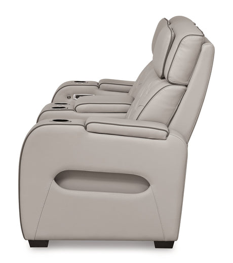 Boyington Power Reclining Loveseat with Console - Furniture World