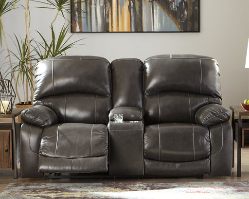 Hallstrung Power Reclining Loveseat with Console - Furniture World