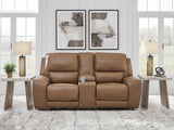 DeepWakes Power Reclining Loveseat with Console - Furniture World