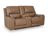 DeepWakes Power Reclining Loveseat with Console - Furniture World