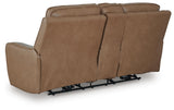 DeepWakes Power Reclining Loveseat with Console - Furniture World