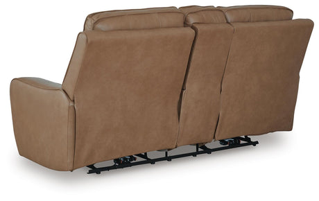 DeepWakes Power Reclining Loveseat with Console - Furniture World