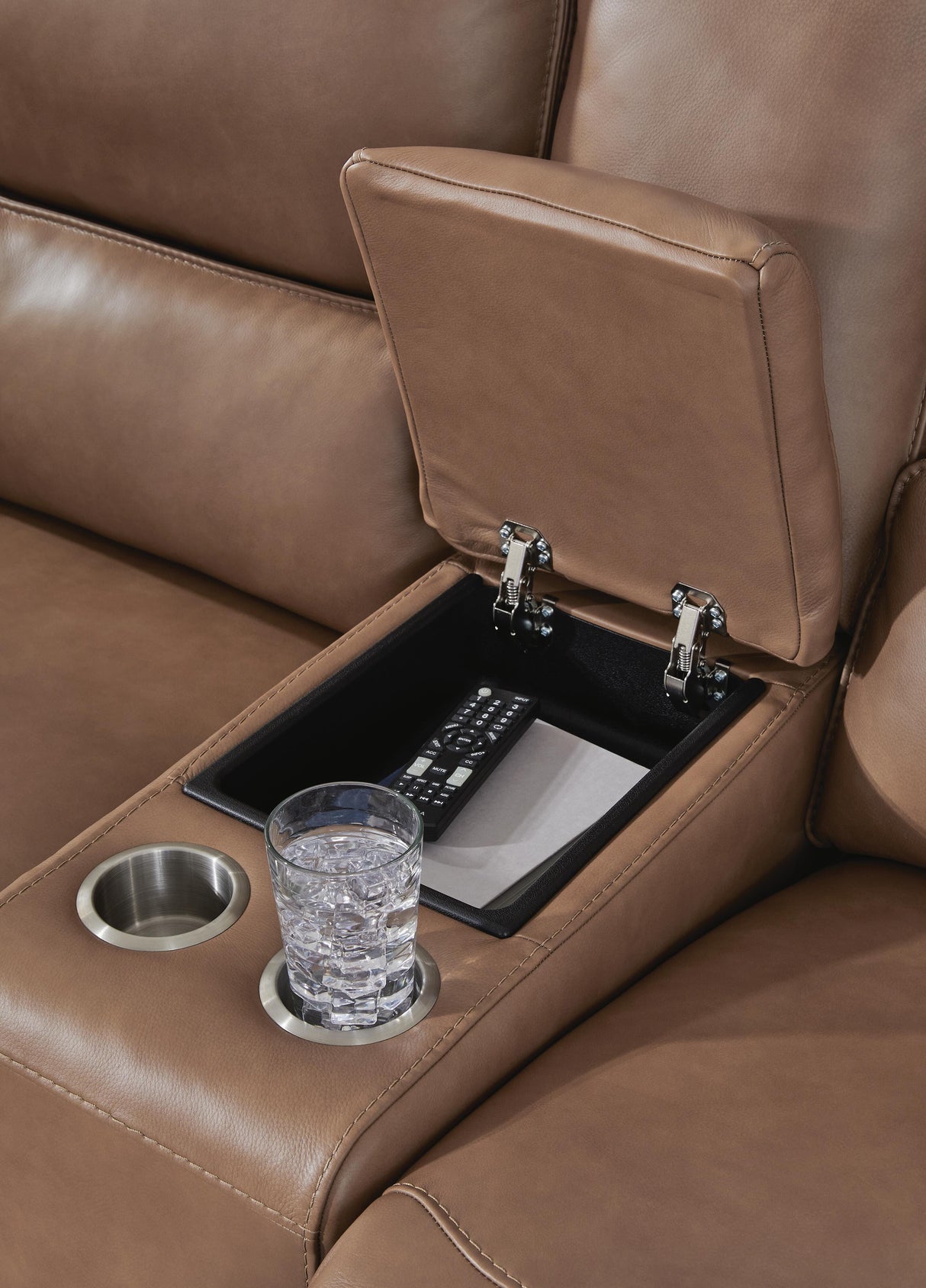 DeepWakes Power Reclining Loveseat with Console - Furniture World