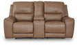 DeepWakes Power Reclining Loveseat with Console - Furniture World