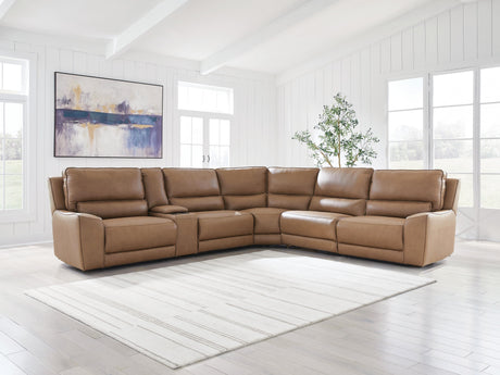 DeepWakes Reclining Sectional with Storage Console - Furniture World