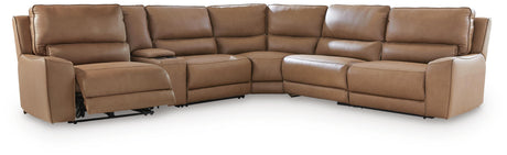 DeepWakes Reclining Sectional with Storage Console - Furniture World