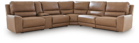 DeepWakes Reclining Sectional with Storage Console - Furniture World