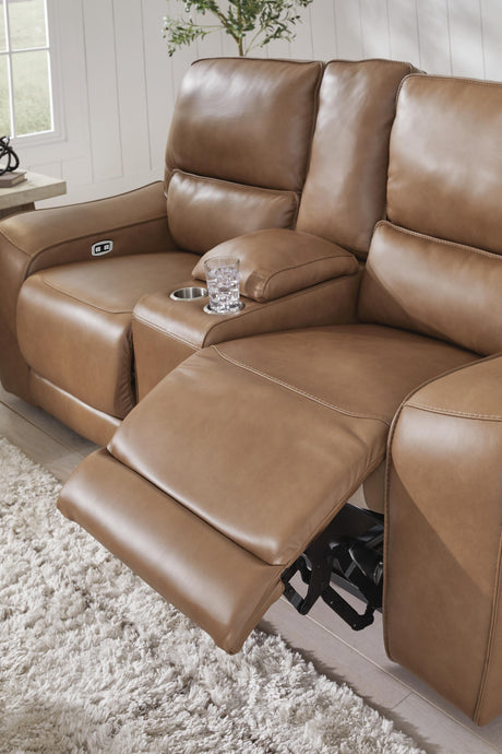 DeepWakes Power Reclining Loveseat with Console - Furniture World